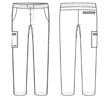 Line Drawing for Focus 4-Pocket Slim Straight Pant - Steel