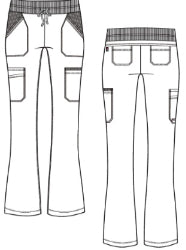 Line Drawing for Kristi 7-Pocket Cargo Pant - Warm Mocha