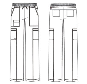 Line Drawing for Nina 7-Pocket Wide Leg Pant - Indigo