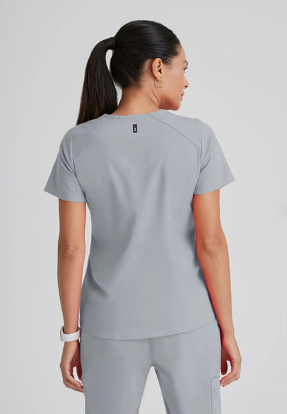 Grey's Anatomy™ Spandex Stretch "Emma" 4-Pocket V-Neck Scrub Top - Moonstruck - The Uniform Store