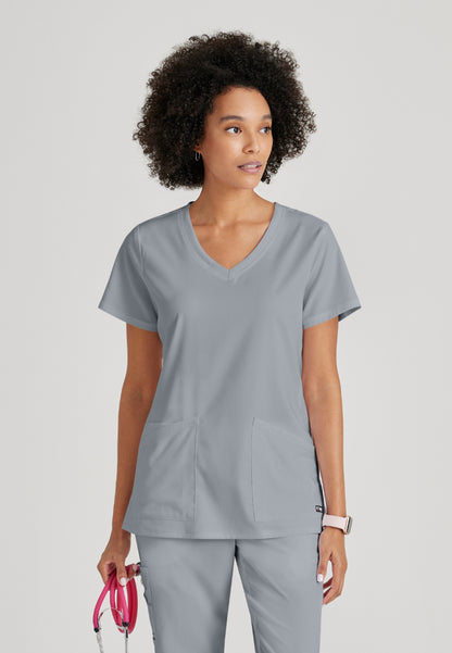 Blusa médica acanalada de 3 bolsillos Serena - Moonstruck