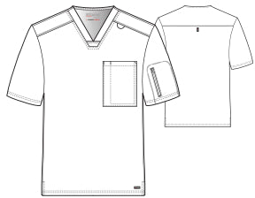 Line Drawing for Murphy 2-Pocket V-Neck Scrub Top - New Royal