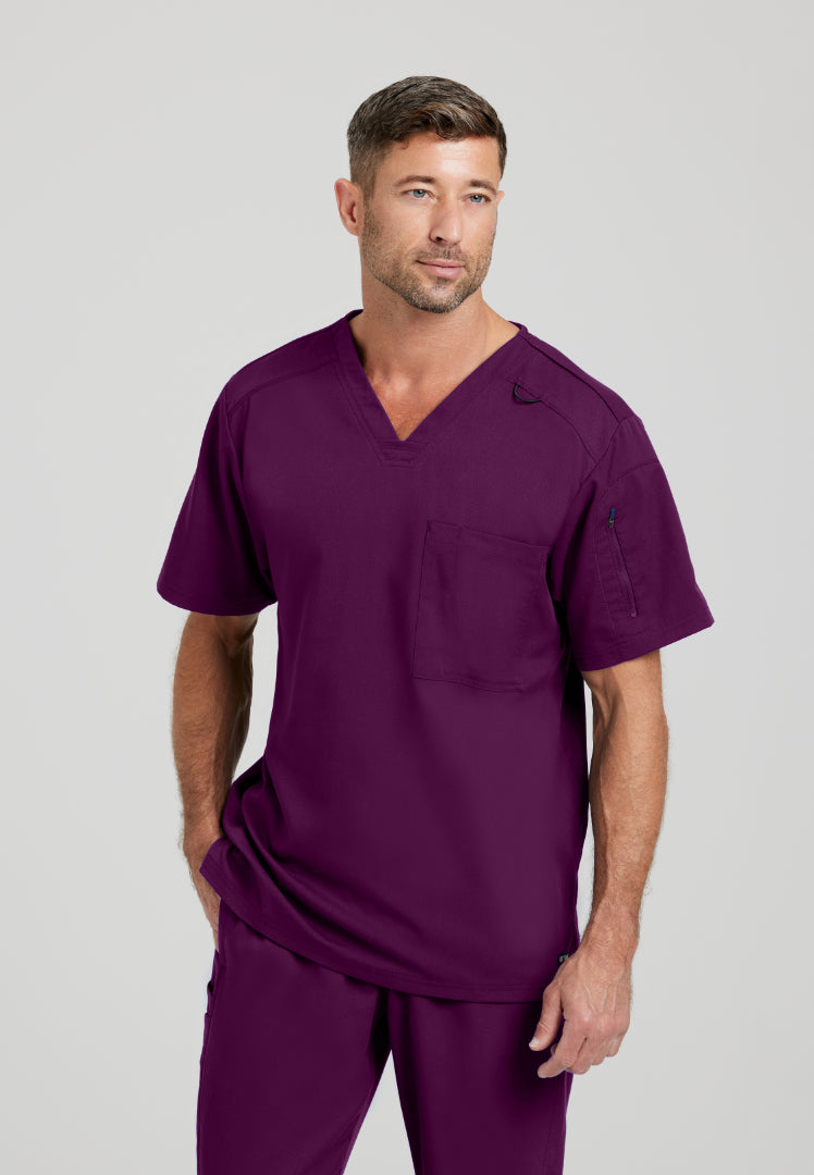 Murphy 2-Pocket V-Neck Scrub Top - Wine