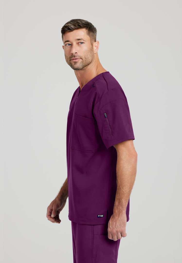 Murphy 2-Pocket V-Neck Scrub Top - Wine