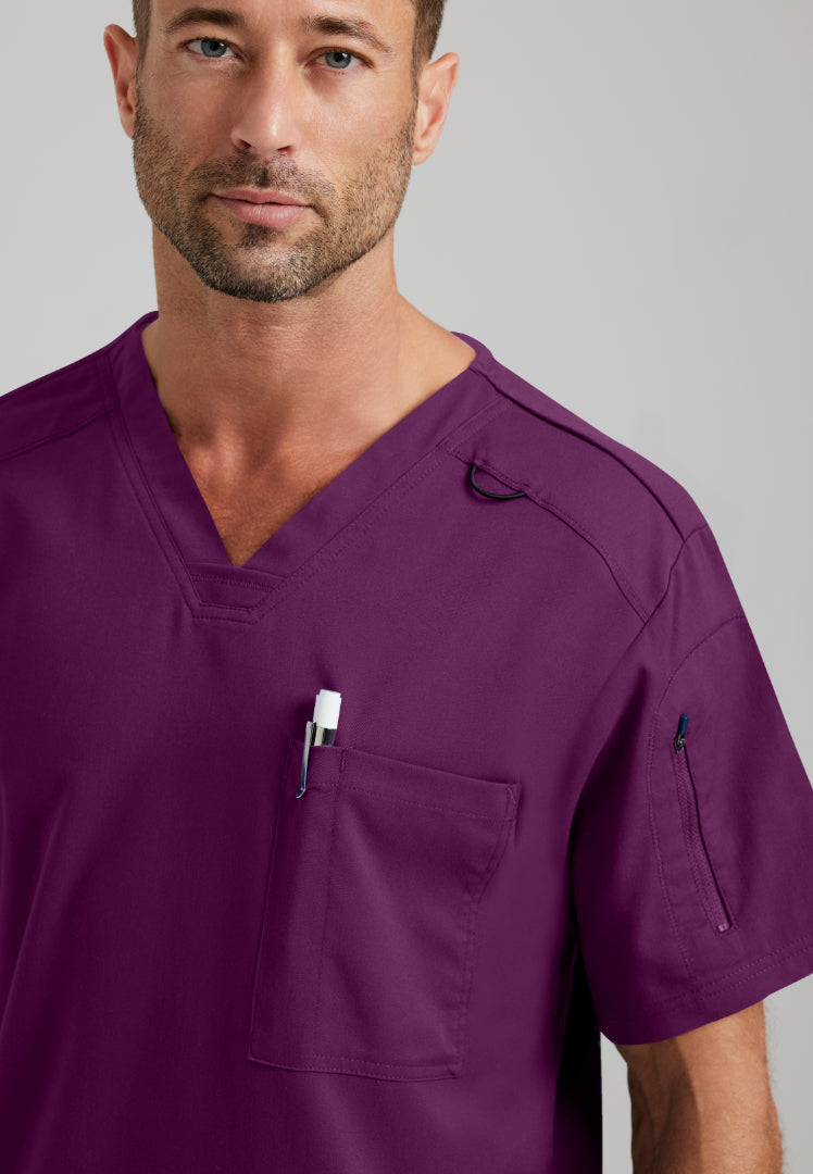 Murphy 2-Pocket V-Neck Scrub Top - Wine