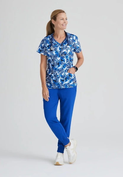 Grey's Anatomy™ Spandex Stretch "Eden" 5-Pocket Mid-Rise Jogger Scrub Pant - Galaxy - The Uniform Store