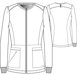 Line Drawing for Veste médicale Millie à 3 poches - Noire