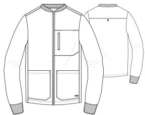 Line Drawing for React 5-Pocket Warm-Up Jacket - Hunter