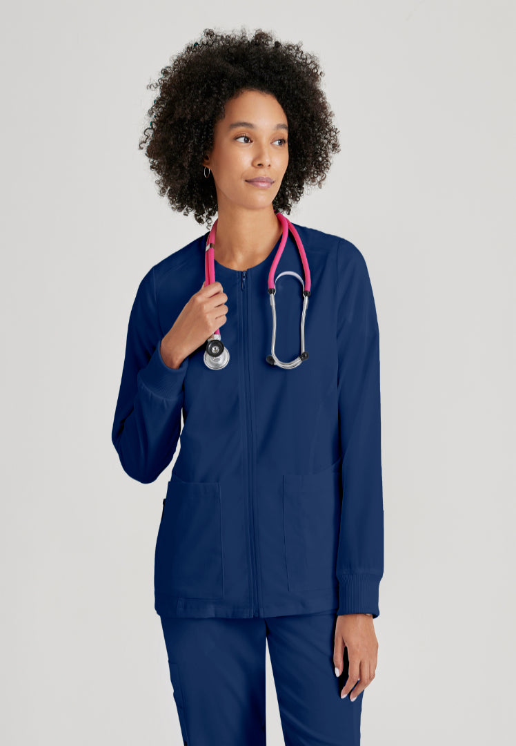 Gianna 5-Pocket Warm-Up Jacket - Indigo