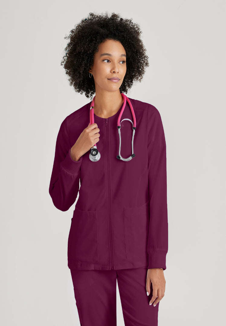 Gianna 5-Pocket Warm-Up Jacket - Wine