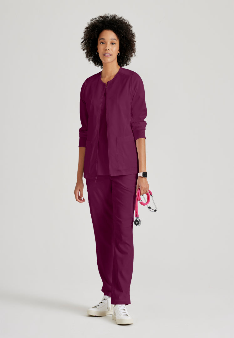 Gianna 5-Pocket Warm-Up Jacket - Wine