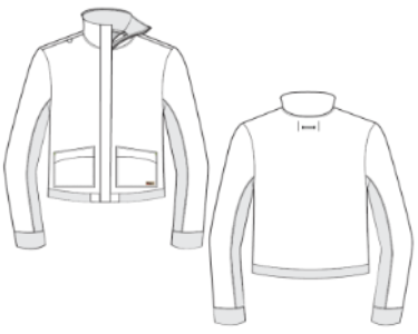 Line Drawing for Regina Waffle Jacket - Indigo