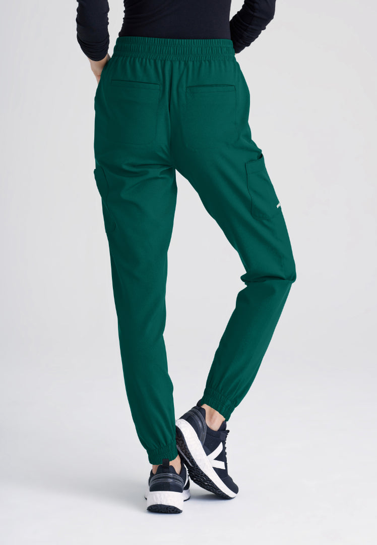 Grey's Anatomy™ Evolve "Terra" 6-Pocket Mid-Rise Cargo Pant - Hunter Green