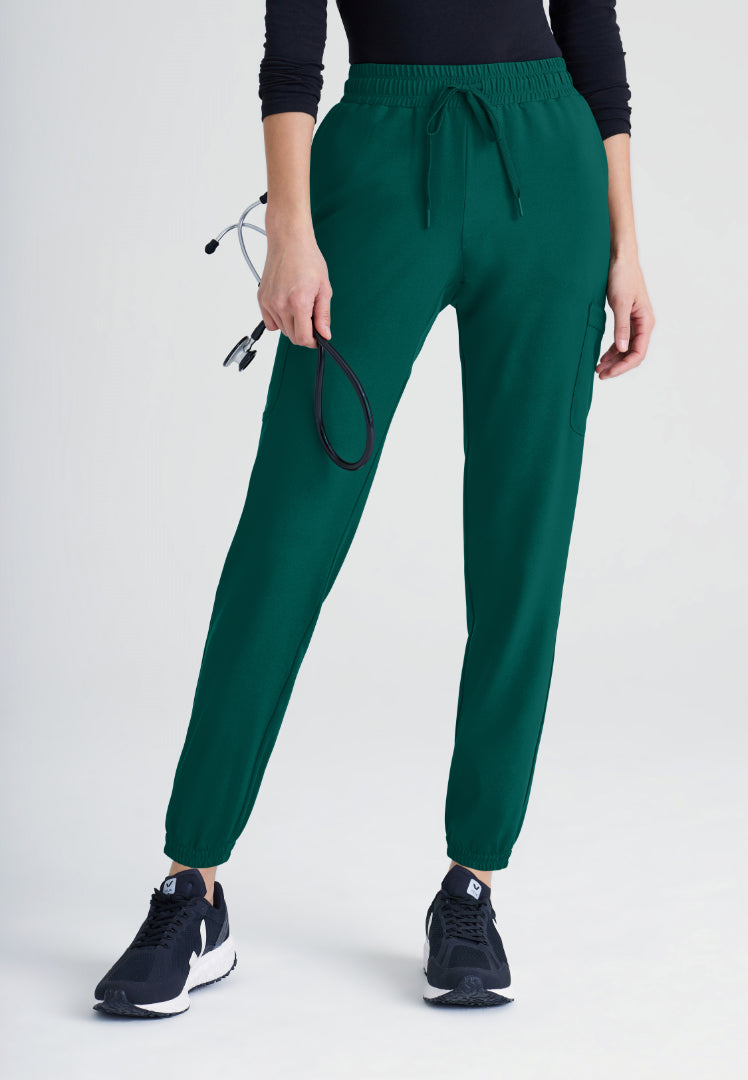 Grey's Anatomy™ Evolve "Terra" 6-Pocket Mid-Rise Cargo Pant - Hunter Green