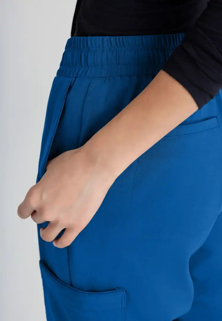 Grey's Anatomy™ Evolve "Terra" 6-Pocket Mid-Rise Cargo Pant - New Royal - The Uniform Store