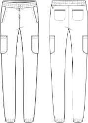 Line Drawing for Terra 6-Pocket Mid-Rise Cargo Pant - Steel