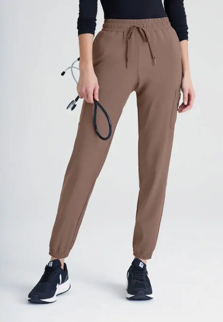 Grey's Anatomy™ Evolve "Terra" 6-Pocket Mid-Rise Cargo Pant - Driftwood - The Uniform Store