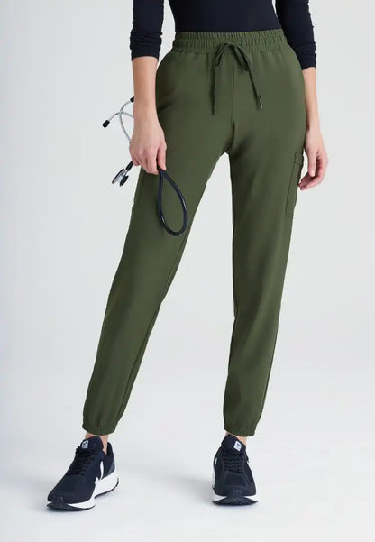 Grey's Anatomy™ Evolve "Terra" 6-Pocket Mid-Rise Cargo Pant - Fern - The Uniform Store