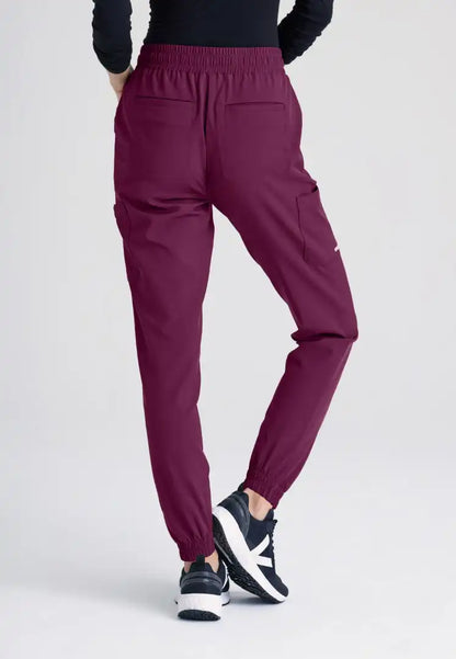 Grey's Anatomy™ Evolve "Terra" 6-Pocket Mid-Rise Cargo Pant - Wine - The Uniform Store