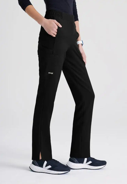 Grey's Anatomy™ Evolve "Cosmo" 6-Pocket Mid-Rise Tapered Leg Pant - Black - The Uniform Store