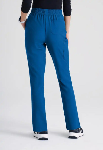 Grey's Anatomy™ Evolve "Cosmo" 6-Pocket Mid-Rise Tapered Leg Pant - New Royal - The Uniform Store