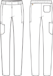 Line Drawing for Cosmo 6-Pocket Mid-Rise Tapered Leg Pant - Black