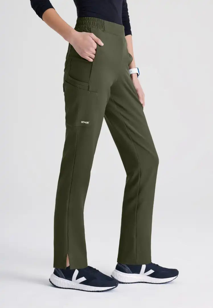 Grey's Anatomy™ Evolve "Cosmo" 6-Pocket Mid-Rise Tapered Leg Pant - Fern - The Uniform Store