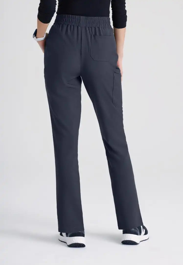 Grey's Anatomy™ Evolve "Cosmo" 6-Pocket Mid-Rise Tapered Leg Pant - Steel - The Uniform Store