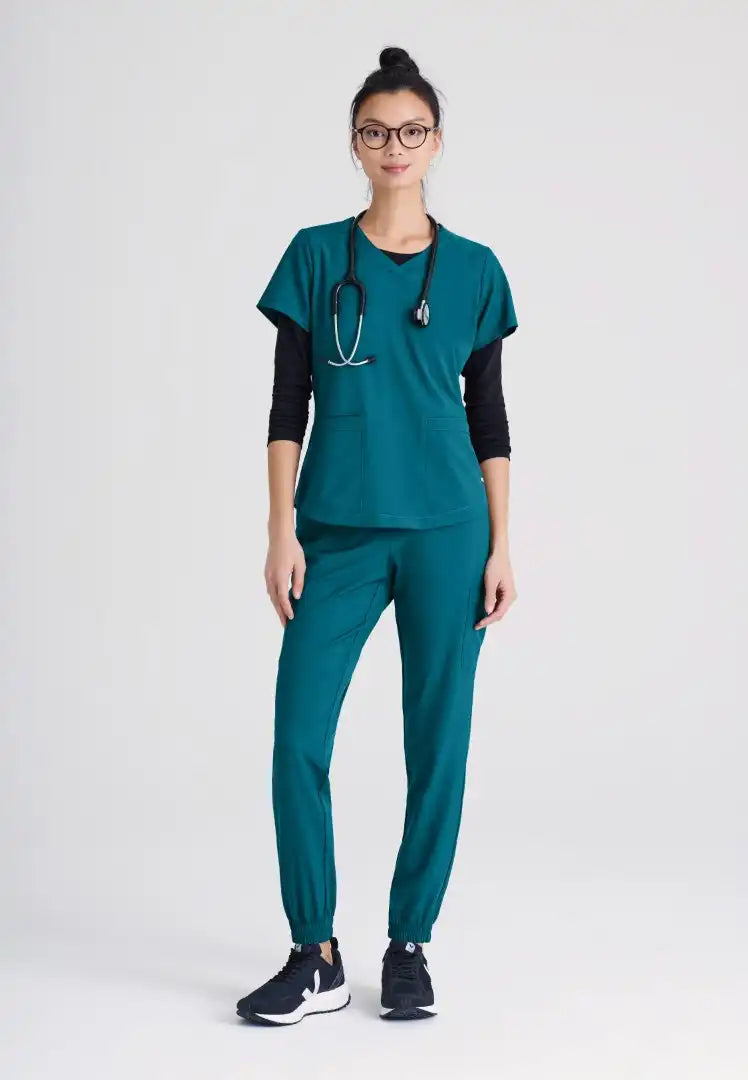 Grey's Anatomy™ Evolve "Terra" 6-Pocket Mid-Rise Cargo Pant - Bahama - The Uniform Store