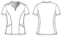 Line Drawing for Sky Banded Neck 2-Pocket Top - Steel