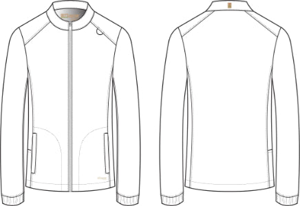 Line Drawing for Virtue 3-Pocket Warm-Up Jacket - Moonstruck