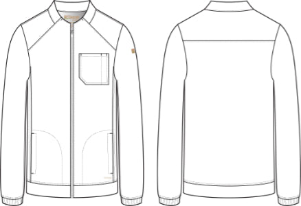 Line Drawing for Cycle 3-Pocket Warm-Up Jacket - Hunter