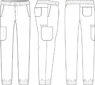 Line Drawing for Voyager 5-Pocket Jogger Scrub Pant - Indigo