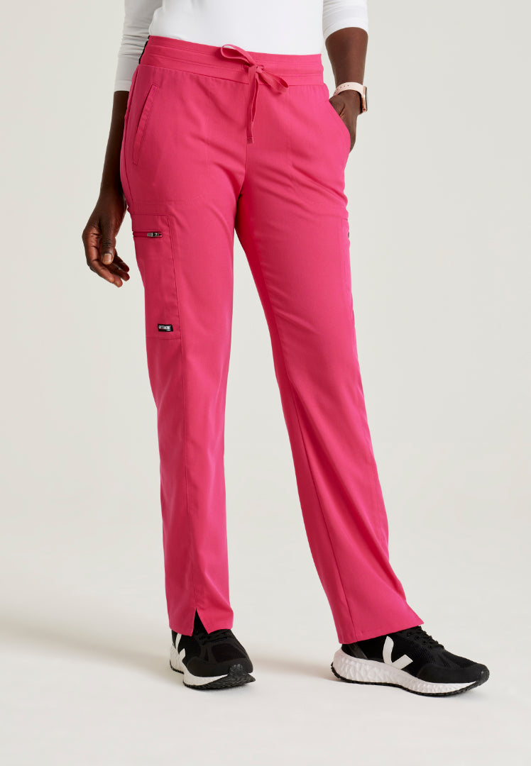 Grey's Anatomy™ Spandex Stretch "Kim" 3-Pocket Pant - Vibrance Pink