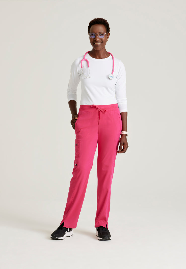 Grey's Anatomy™ Spandex Stretch "Kim" 3-Pocket Pant - Vibrance Pink