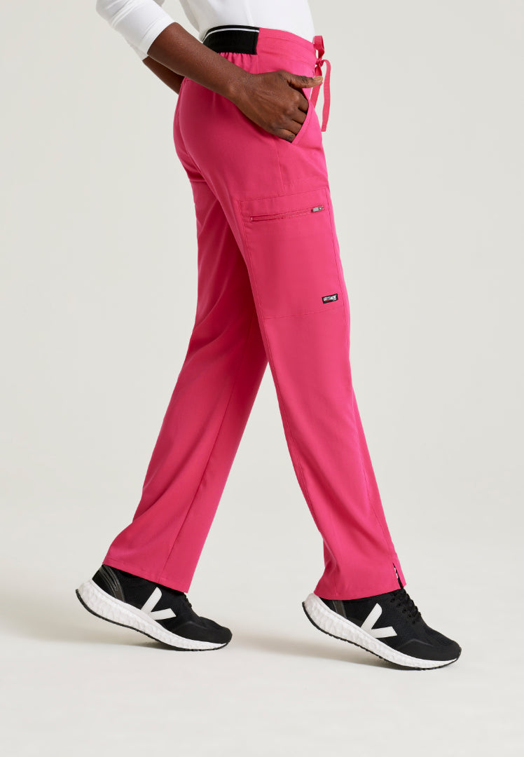 Grey's Anatomy™ Spandex Stretch "Kim" 3-Pocket Pant - Vibrance Pink