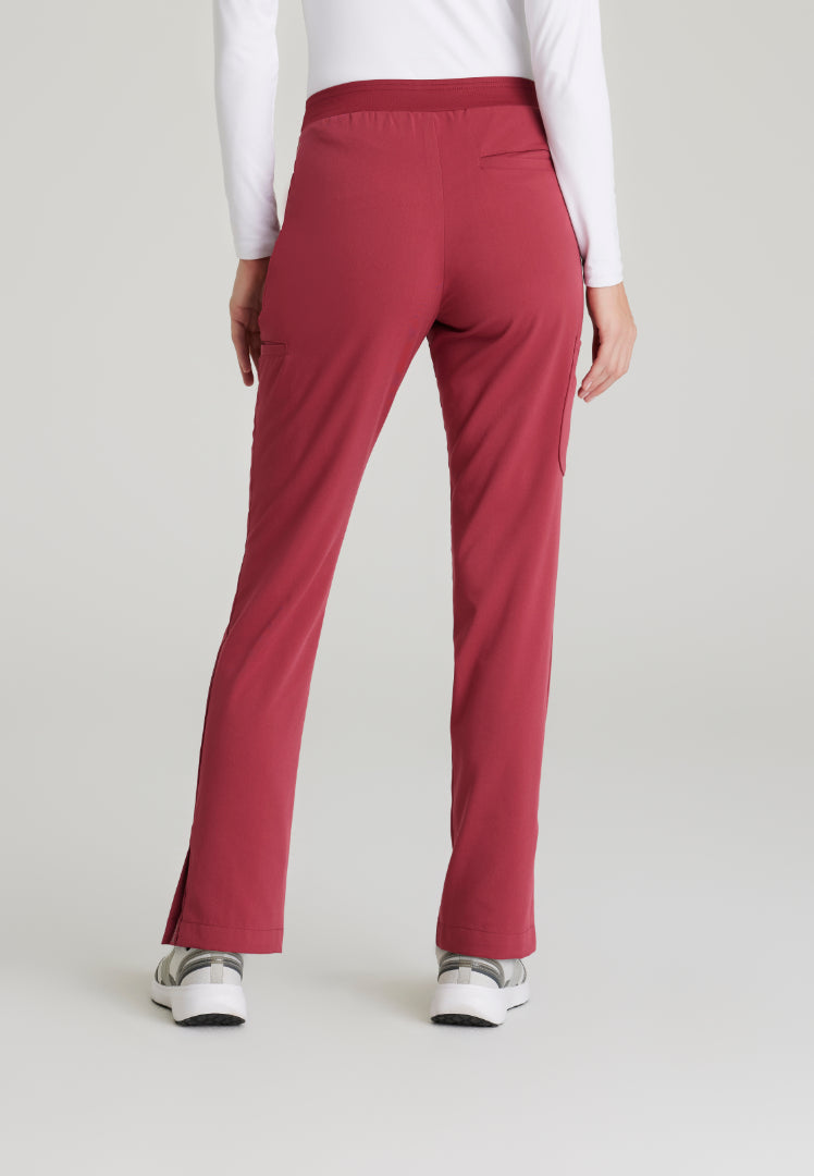 Grey's Anatomy™ Spandex Stretch "Serena" 7-Pocket Mid-Rise Tapered Leg Scrub Pant - Maple Red