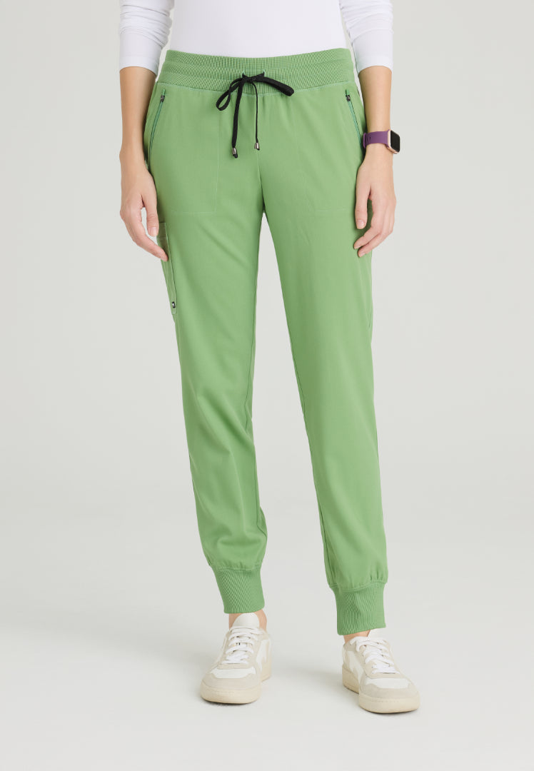 Pantalon de jogging Eden à 5 poches et taille mi-haute - Basilic doux