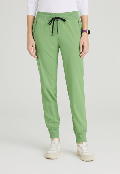 Pantalon de jogging Eden à 5 poches et taille mi-haute - Basilic doux