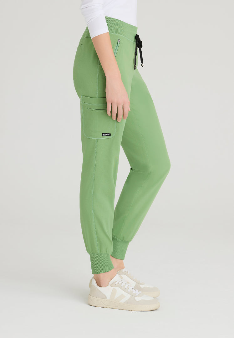 Pantalon de jogging Eden à 5 poches et taille mi-haute - Basilic doux