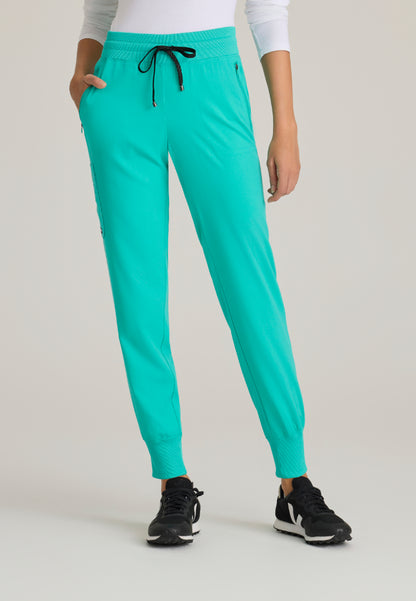 Eden 5-Pocket Mid-Rise Jogger Scrub Pant - Alpine Aqua