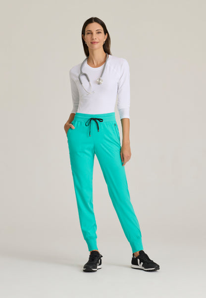 Eden 5-Pocket Mid-Rise Jogger Scrub Pant - Alpine Aqua
