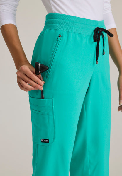 Eden 5-Pocket Mid-Rise Jogger Scrub Pant - Alpine Aqua