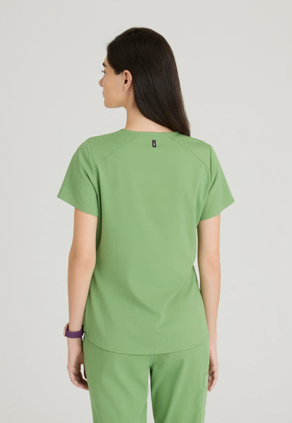 Emma 4-Pocket V-Neck Scrub Top - Sweet Basil