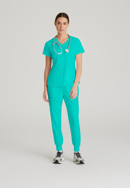 Eden 5-Pocket Mid-Rise Jogger Scrub Pant - Alpine Aqua