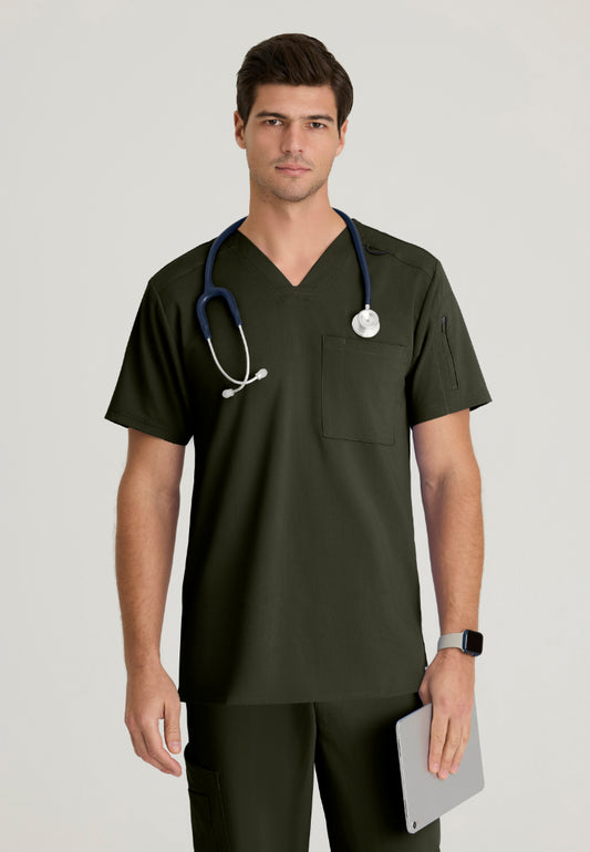 Murphy 2-Pocket V-Neck Scrub Top - Olive