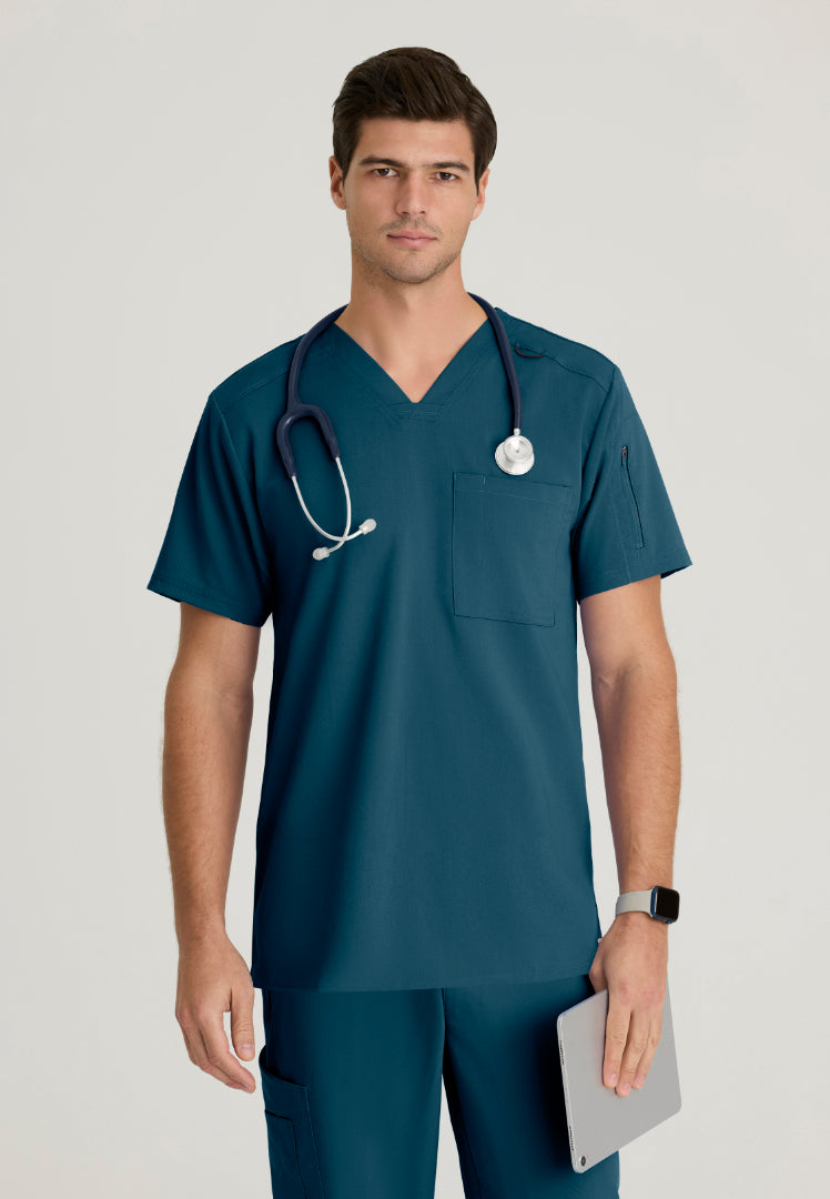 Murphy 2-Pocket V-Neck Scrub Top - Bahama