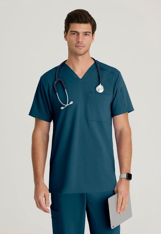 Murphy 2-Pocket V-Neck Scrub Top - Bahama