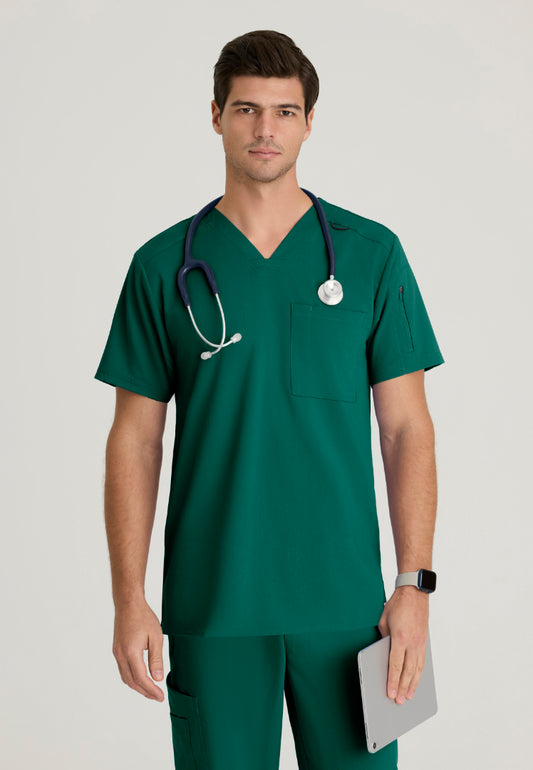 Murphy 2-Pocket V-Neck Scrub Top - Hunter
