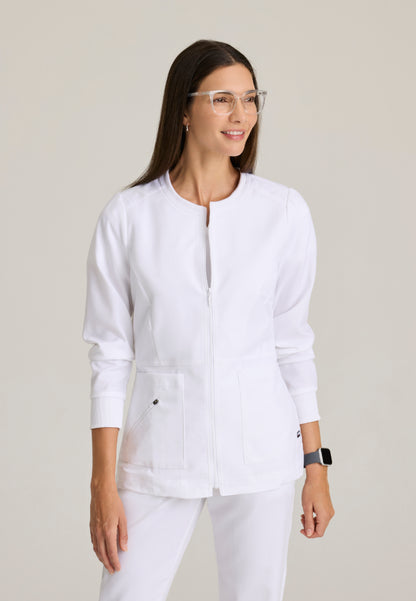 Millie 3-Pocket Scrub Jacket - White